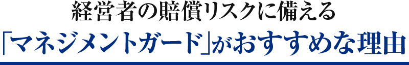 経営者の賠償リスクに備える｜「マネジメントガード」がおすすめな理由